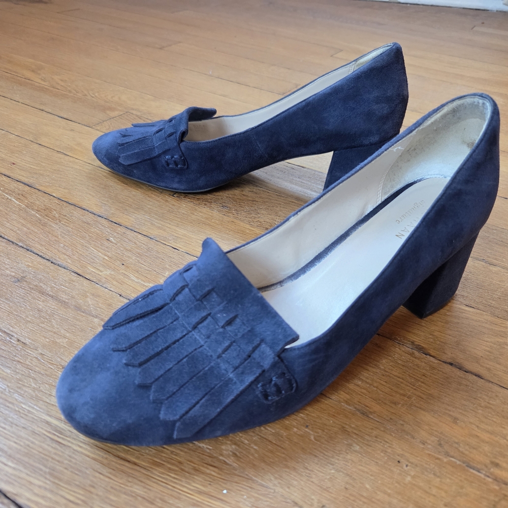 Cole Haan Navy Blue Suede Heels